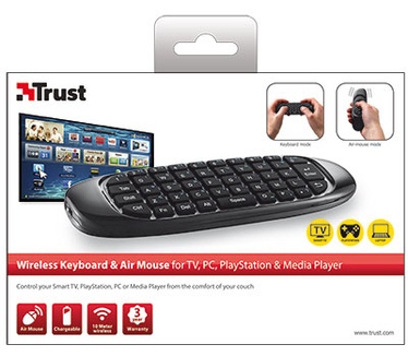 Trust Wireless Keyboard & Air Mouse for TV, PC, PS & Media Player