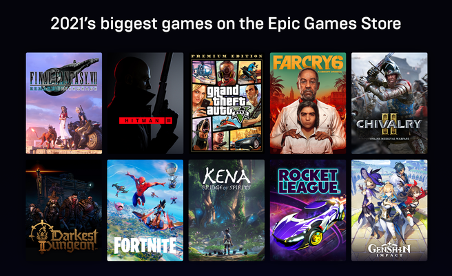 Grootste games op Epic Games Store in 2021
