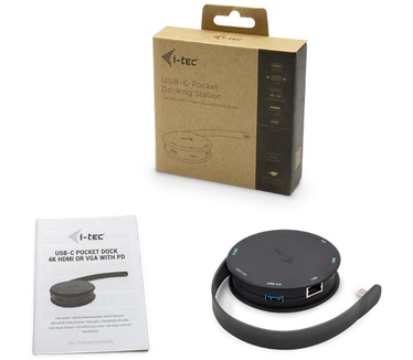 iTEC USB-C Pocket Dock 4K HDMI or VGA with PD