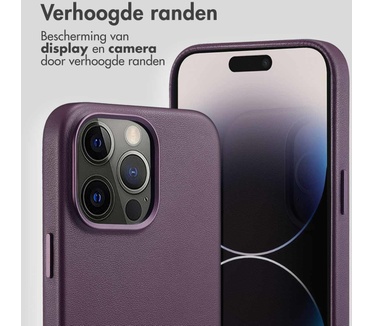 Accezz MagSafe Leather Backcover iPhone 14 Pro Max - Paars