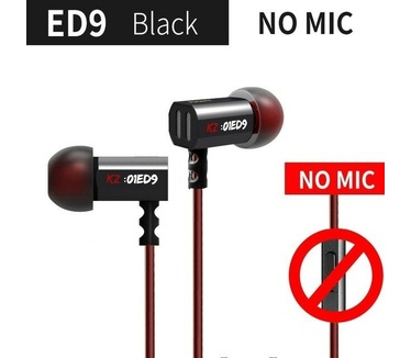 KZ Acoustics KZ ED9, zonder mic (Zwart)