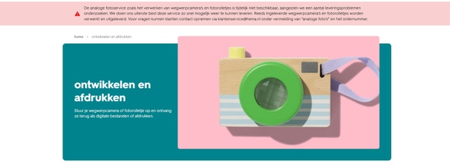 HEMA fotoservice melding