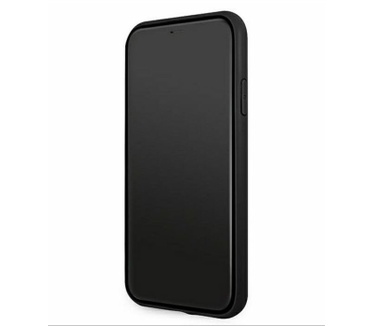 Guess Saffiano Metal 4G Hard Case - iPhone 11 (6.1") - Zwart Zwart