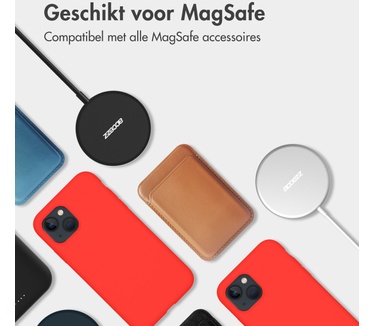 Accezz Liquid Silicone Backcover met MagSafe iPhone 15 Pro - Rood