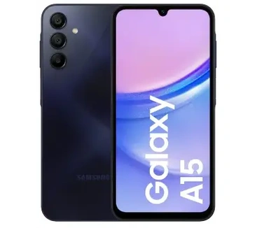 Samsung Galaxy A15 4G, 4GB ram, 128GB opslag + Clear Case Blauw, Zwart