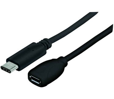 Manhattan Hi-Speed USB C, 15cm Zwart