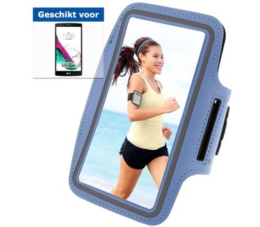 qMust Sport armband LG G4 (Light Blue/Grey)