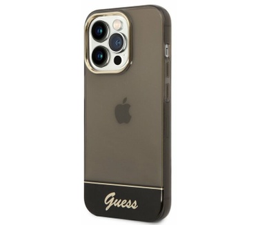 Guess Translucent Back Case - Apple iPhone 14 Pro (6.1") - Zwart Zwart