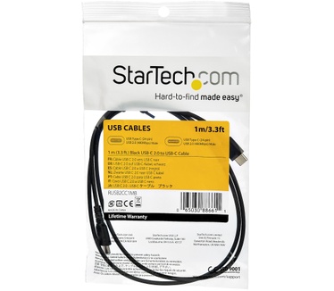 Startech.com USB 2.0 naar USB-C kabel 1m zwart Zwart