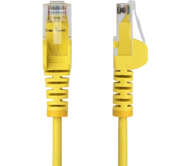 Startech.com 50cm Dunne CAT6 Ethernet Kabel, Geel, Snagless, 100W PoE, UTP, LSZH, 28AWG Pure Koperdraad, Slim RJ45 Netwerk Patchkabel met Trekontlasting, Fluke Getest