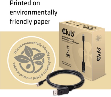 Club 3D Mini DisplayPort to DisplayPort 1.4 HBR3 8K60Hz Cable 2 Meter Zwart