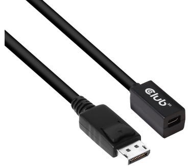 Club 3D Mini DisplayPort 1.4 to DisplayPort Extension Cable 8K60Hz DSC 1.2 HBR3 HDR Bidirectional F/M 1m