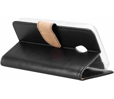 Luxe Lederen Bookcase hoesje voor de Alcatel U5 HD - Zwart (Alcatel U5 HD) Zwart