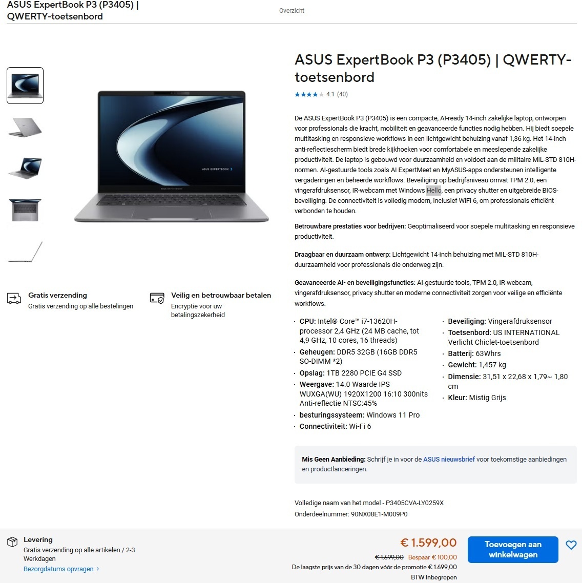 ASUS ExpertBook P3 P3405CVA-LY0259X
