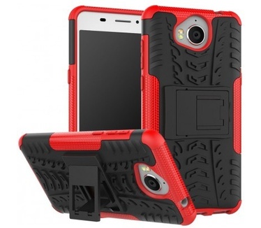 qMust Huawei Y6 (2017) Rugged Hybrid Hoesje Rood