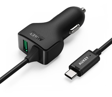 Aukey Autolader CC-Y4 - 2 USB poorten + USB-C kabel