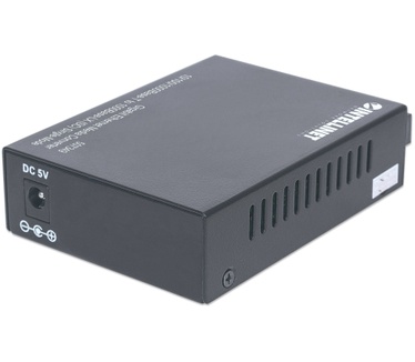 Intellinet Gigabit Ethernet Single Mode Media Converter, 10/100/1000Base-T to 1000Base-Lx (SC) Single-Mode, 20km (Euro 2-pin plug)