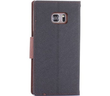 Mercury Fancy Diary WalletCase - Galaxy S7 Edge - Zwart/Bruin Zwart