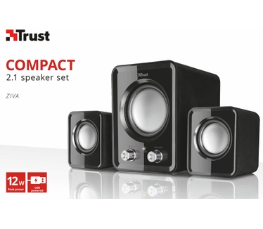 Trust ZIVA COMPACT 2.1 Speaker set (Zwart)