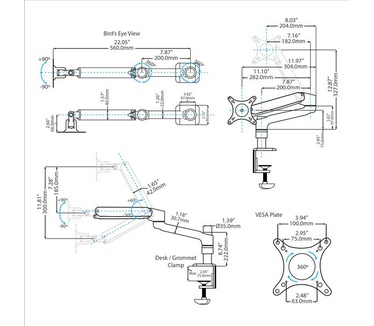 Startech.com Scharnierende monitor arm- one touch verstelbare hoogte