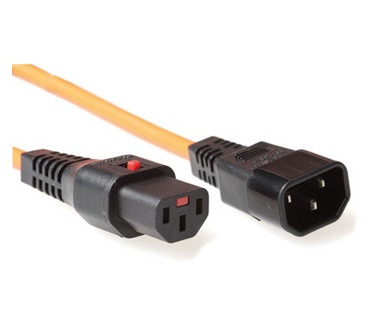 Advanced Cable Technology 230V aansluitkabel C13 lockable  - C14 oranje