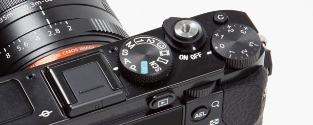 Sony RX1 knoppen boven