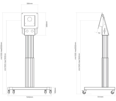 Newstar elektrisch in hoogte verstelbare trolley voor Microsoft Hub 2S(X)