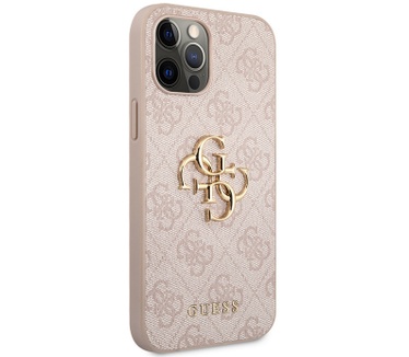 Guess 4G Metal Logo Back Case - iPhone 12 Pro Max (6.7") - Roze Roze