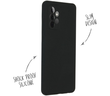Accezz Liquid Silicone Backcover Samsung Galaxy A72 - Zwart (Galaxy A72) Zwart