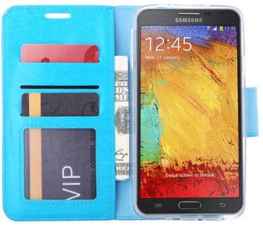 Luxe Lederen Bookcase hoesje voor de Samsung Galaxy Note 3 Neo - Blauw (Samsung Galaxy Note 3 Neo) Blauw