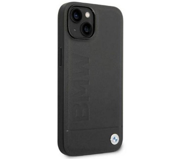 BMW Signature Leather Back Case - Apple iPhone 14 (6.1") - Zwart Zwart