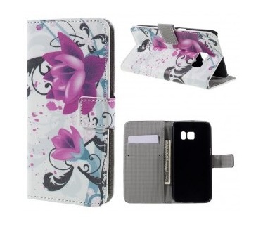 qMust Samsung Galaxy S7 Wallet Case - hoesje met stand - Lotus Flower