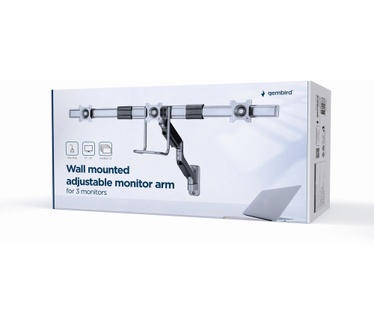 Gembird Monitorarm met gasveer voor 3 monitoren (wandmontage), space grey