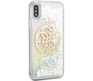 Guess Liquid Glitter Circle Hard Case - iPhone X/XS (5.8") - Roze  Roze