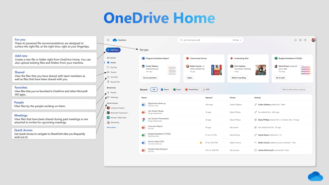 Новый главный экран OneDrive