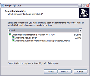 QT Lite 3.2.0 screenshot (481 pix)