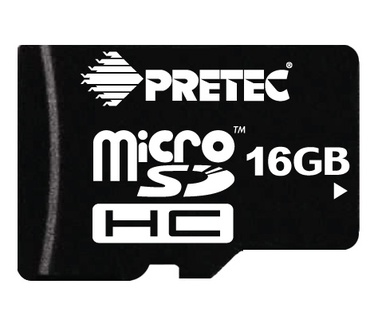 Pretec SD/SDHC/SDXC 16GB microSDHC Card (CL10) + 1 adapter