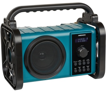 Medion DAB+ LIFE P66220 Bouwradio, Bluetooth 5.0, PLL/FM, Spatwaterdicht IP44, Robuuste behuizing, LED werklamp, 50 Watt