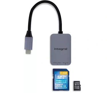 Integral Type-C UHS-II USB 3.0 Memory Card Reader