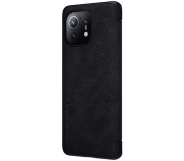 Nillkin Qin PU Leather Book Case voor Xiaomi Mi 11 - Zwart Zwart
