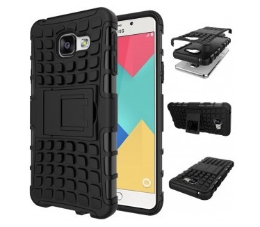 qMust Samsung Galaxy A3 (2016) Rugged Hybrid Case - Dual Protection - Black