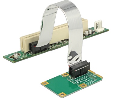 Delock 41359 Riser Card Mini PCI Express > 1 x PCI with flexible cable 13 cm left insertion