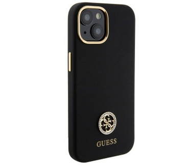 Guess 4G Silicone Back Case - Apple iPhone 15 (6.1") - Zwart Zwart