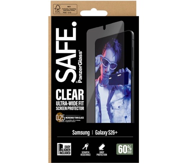 PanzerGlass SAFE. by PanzerGlass® Screen Protector Samsung Galaxy S26+ | Ultra-Wide Fit w. EasyAligner