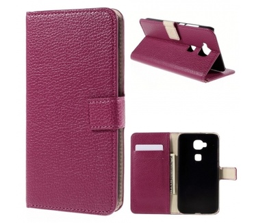 Kees Lederlook Portemonnee Hoesje Huawei G8 - Roze