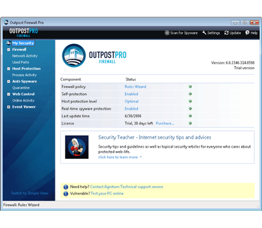 Agnitum Firewall Pro screenshot (481 pix)
