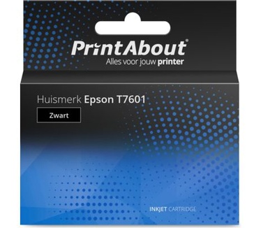 PrintAbout Huismerk Epson T7601 Inktcartridge Zwart