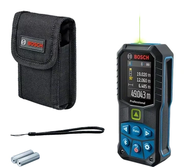 Bosch Professional laserafstandsmeter GLM 50-27 CG (groene laser, bereik: maximaal 50 m, robuust, IP65, gegevensoverdracht via Bluetooth, 2x AA-batterijen, handlus, etui)