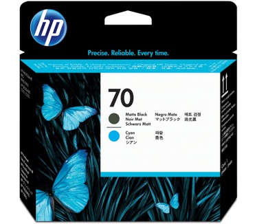 HP 70 Matte Black and Cyan Printhead