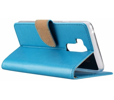 Merkloos Luxe Lederen Bookcase hoesje voor de LG G7 ThinQ - Blauw (LG G7 ThinQ) Blauw